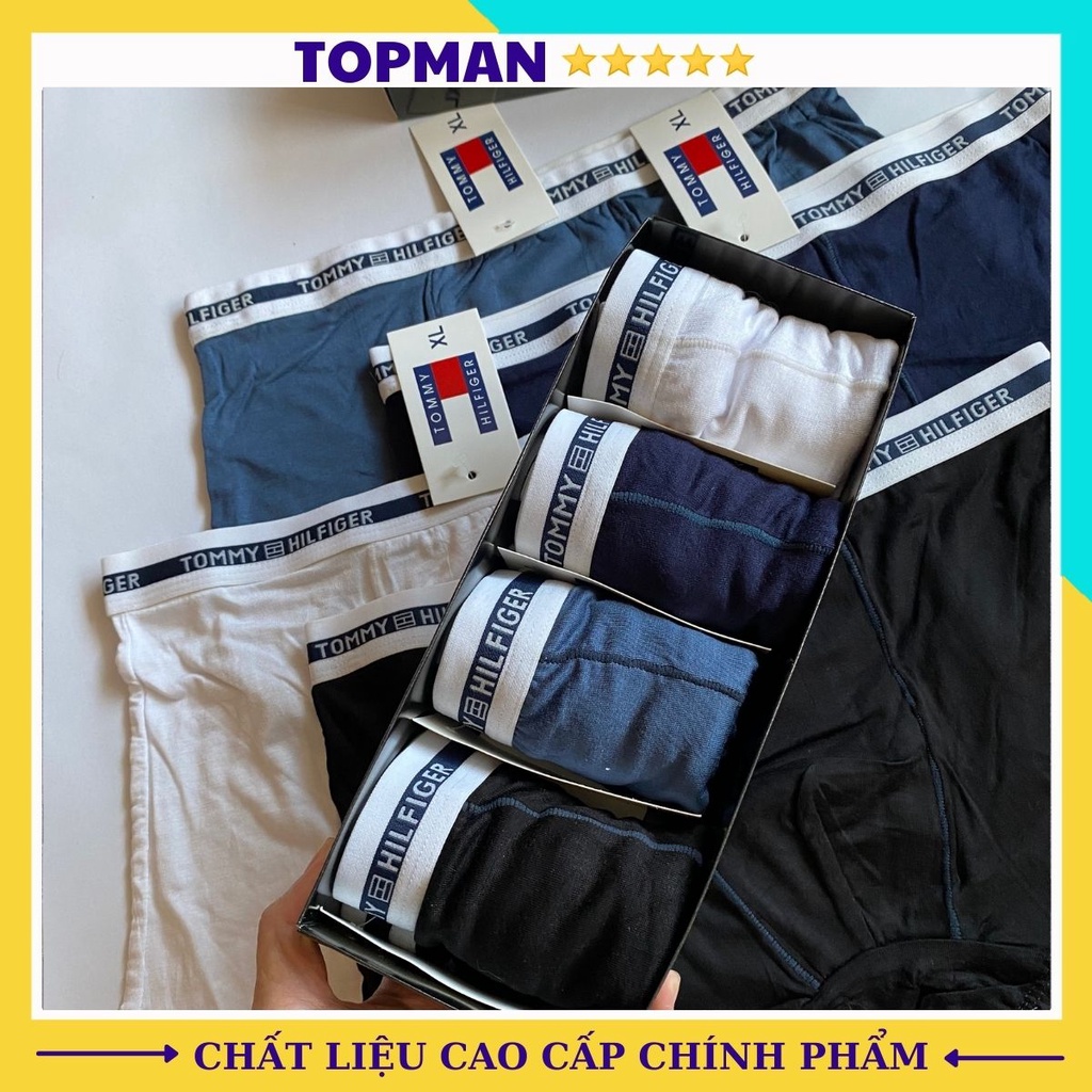 Combo 4 quần sịp đùi nam cotton kháng khuẩn, quần lót nam boxer sexy cao cấp | TOPMAN