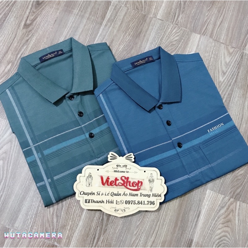 Áo phông cộc tay nam trung niên trung tuổi chất đẹp+ ẢNH SHOP CHỤP