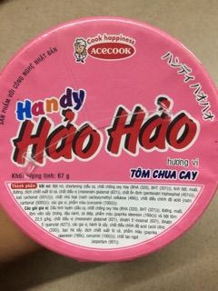 Mì Hảo Hảo Tôm Chua Cay Handy 67g thùng 24 ly