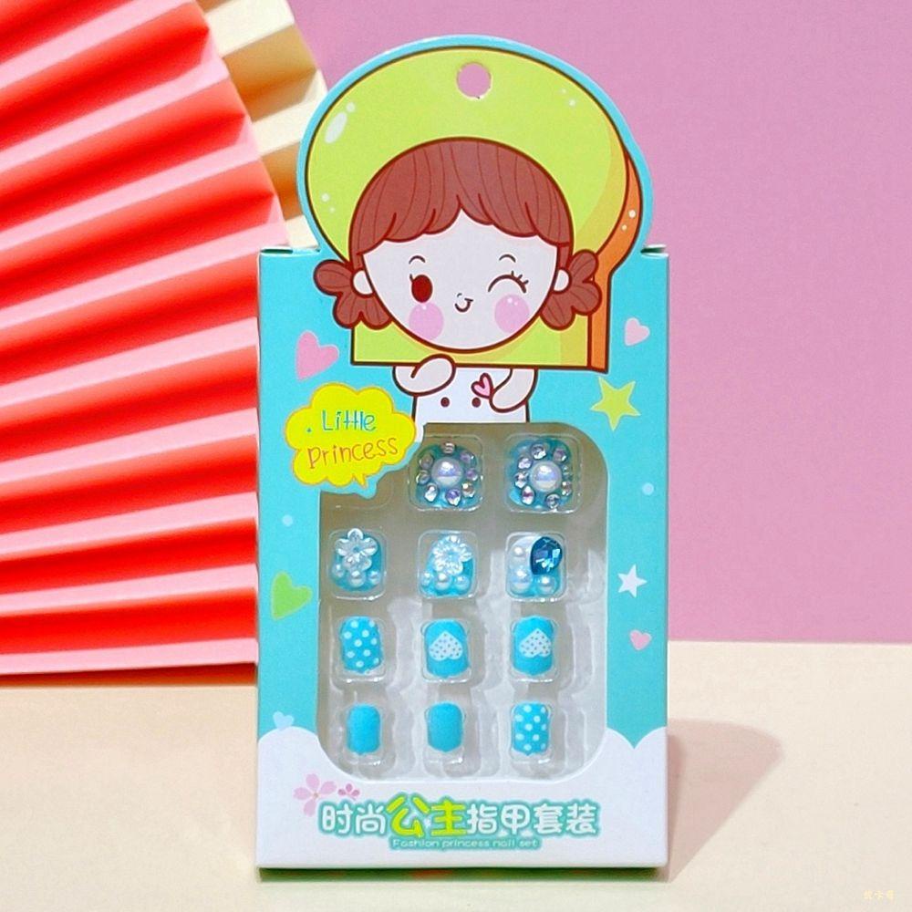 Hộp 24 Móng Tay Giả Thời Trang Cho Bé Gái|Móng Giả