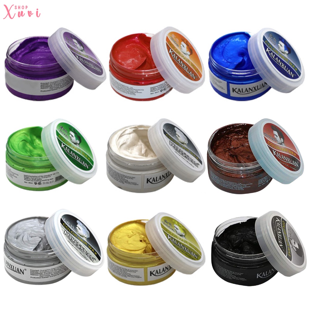 Sáp Vuốt Tóc Đổi Màu l Nhuộm Tóc Tạm Thời 9 Màu KALANXUAN XUVI SHOP Xám Khói l Xanh Dương l Đen l Trắng l Vàng l Nâu Tím
