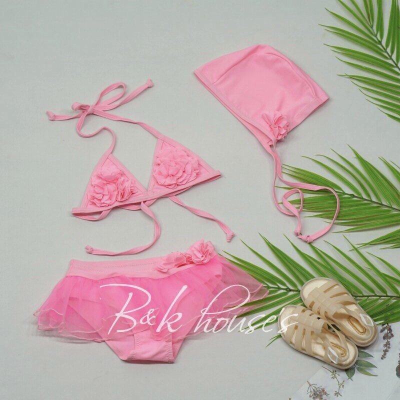 Đồ Bơi Bikini Bé Gái + Nón