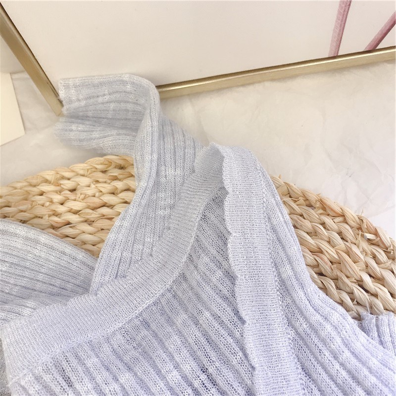 Áo khoác cardigan dệt kim mỏng dáng rộng ngắn chống nắng thời trang hàn quốc