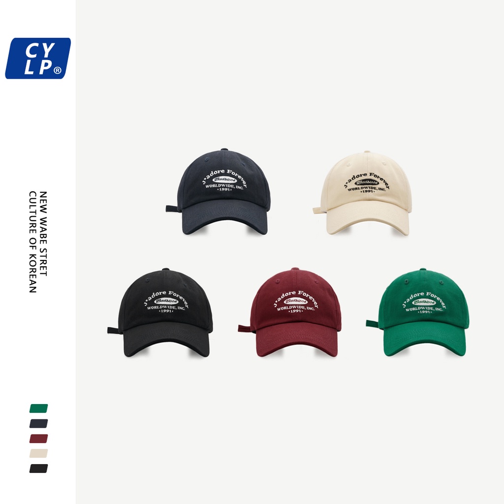 Nón Lưỡi Trai Mềm Thêu Chữ Phong Cách Đường Phố Hàn Quốc