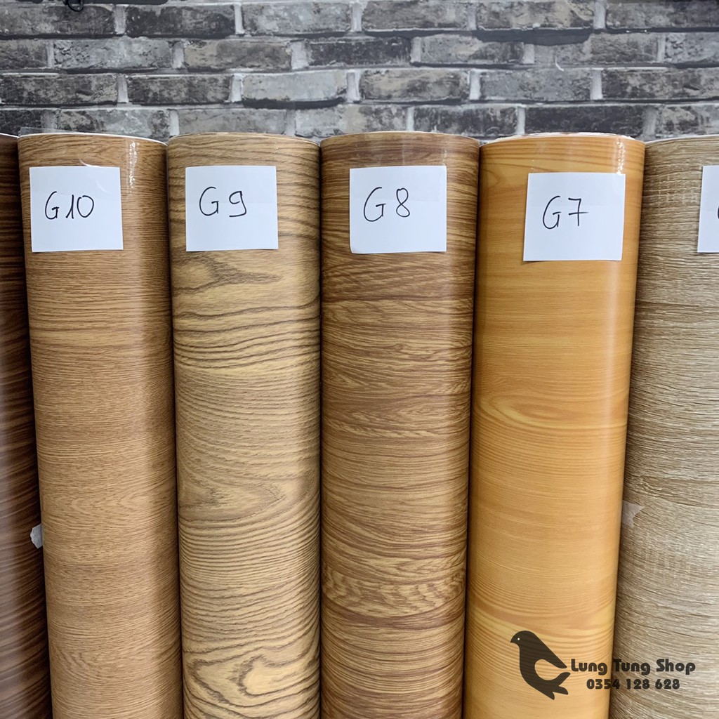 Decal vân gỗ - Giấy dán tường bàn tủ có sẵn keo