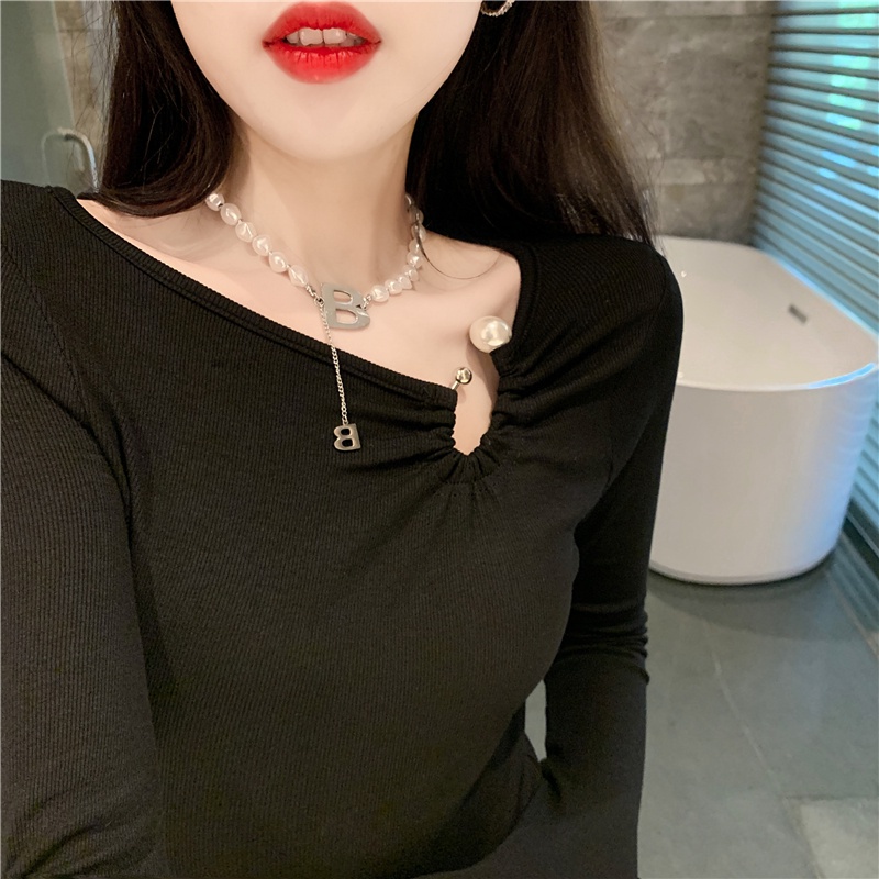 SUXI Áo tay dài thời trang mùa thu phong cách Hàn Quốc trẻ trung cho nữ