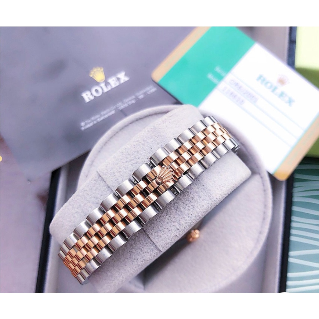 Đồng hồ đeo tay nữ, đồng hồ nữ ROLEX NGỌC TRINH full hộp hãng cao cấp, siêu sang chảnh, viền kim cương nhân tạo cực đẹp