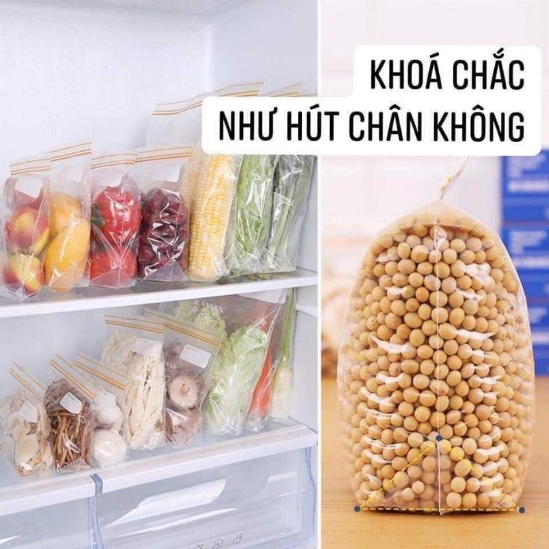 Sét 3 hộp túi zip đựng thực phẩm,bảo quản thức ăn có ô ghi tên sản phẩm ngày tháng có thể sử dụng nhiều lần