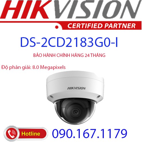 Camera IP Dome hồng ngoại 8.0 Megapixel HIKVISION DS-2CD2183G0-I