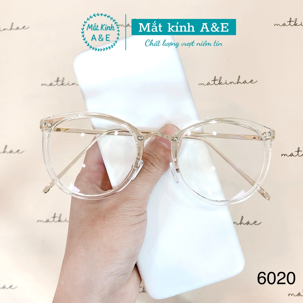 Gọng kính cận nữ AMIE Eyewear mắt kính tròn chất liệu kim loại nhựa kiểu dáng trẻ trung năng động 6020