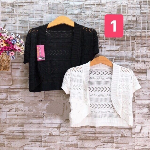 Áo khoác ren nữ tay ngắn khoác nhẹ | BigBuy360 - bigbuy360.vn