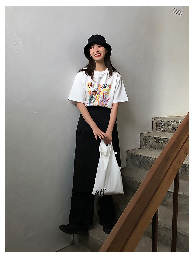 White short-sleeved female Korean loose half-sleeved T-shirt female 2020 new summer all-match bottoming shirt top tees