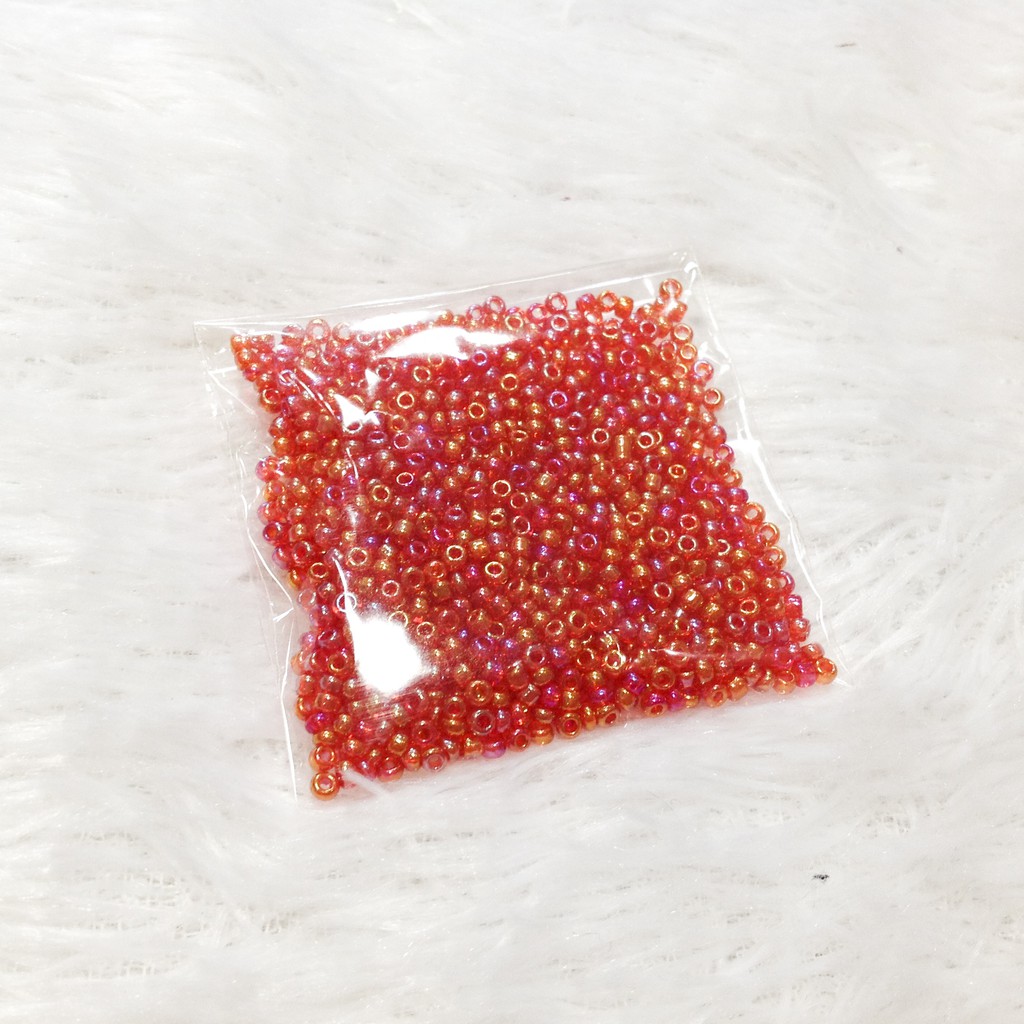 Hạt cườm kết áo đính trang phục nhiều màu tone đỏ 2mm