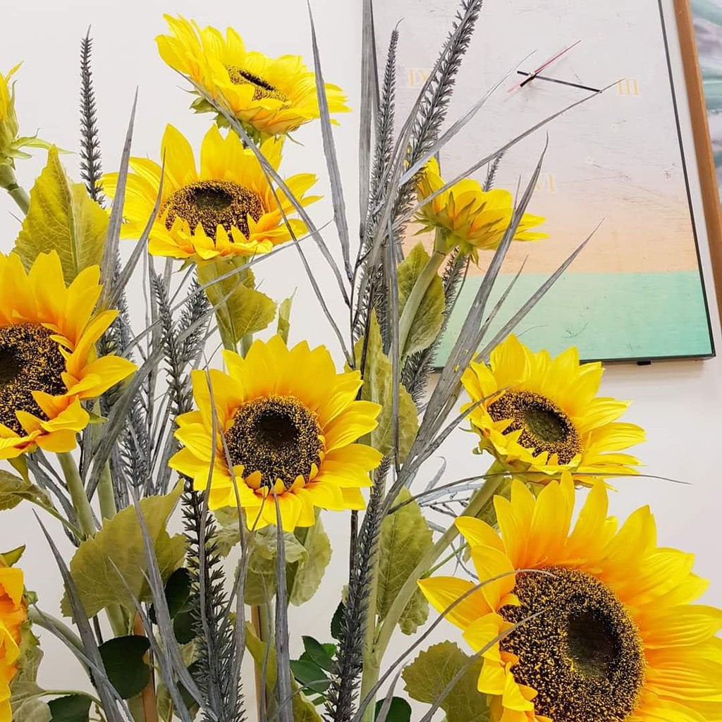Hoa Hướng Dương 3 Bông To Cao Cấp cao 1m1-Hoa Giả
