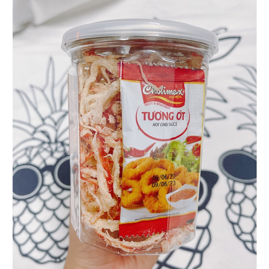 Khô Mực Xé Sợi Hấp Nước Dừa Loại 1, lon pet 150g