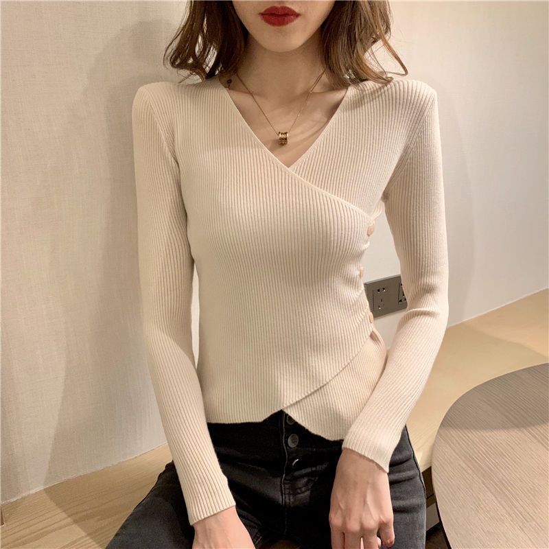 Áo Sweater Tay Dài Thời Trang Thu Đông Mới Dành Cho Nữ 2021