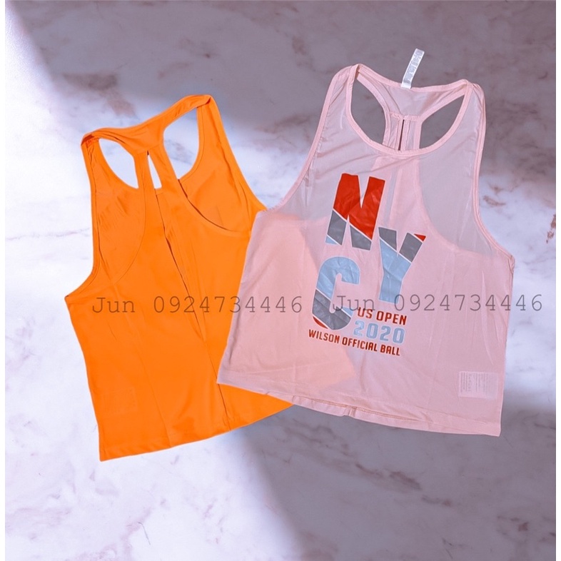 Áo tanktop chữ NYC tập gym yoga