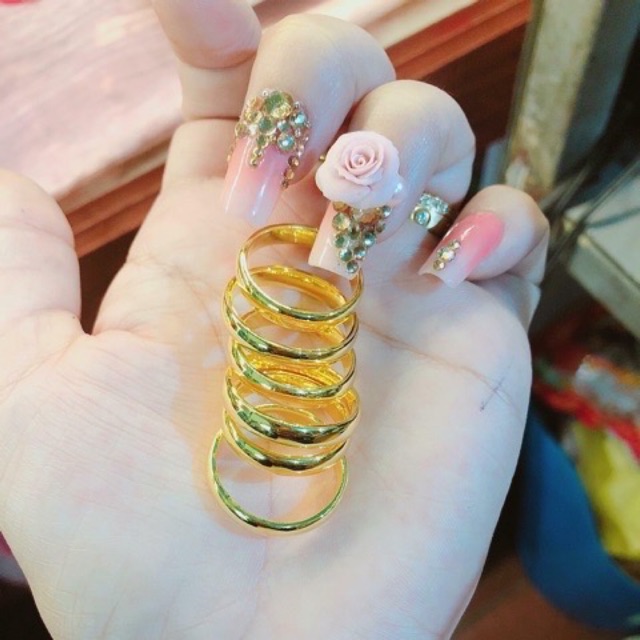 Nhẩn 2 chỉ mạ vàng 24-đóng dấu 9999 RCLN