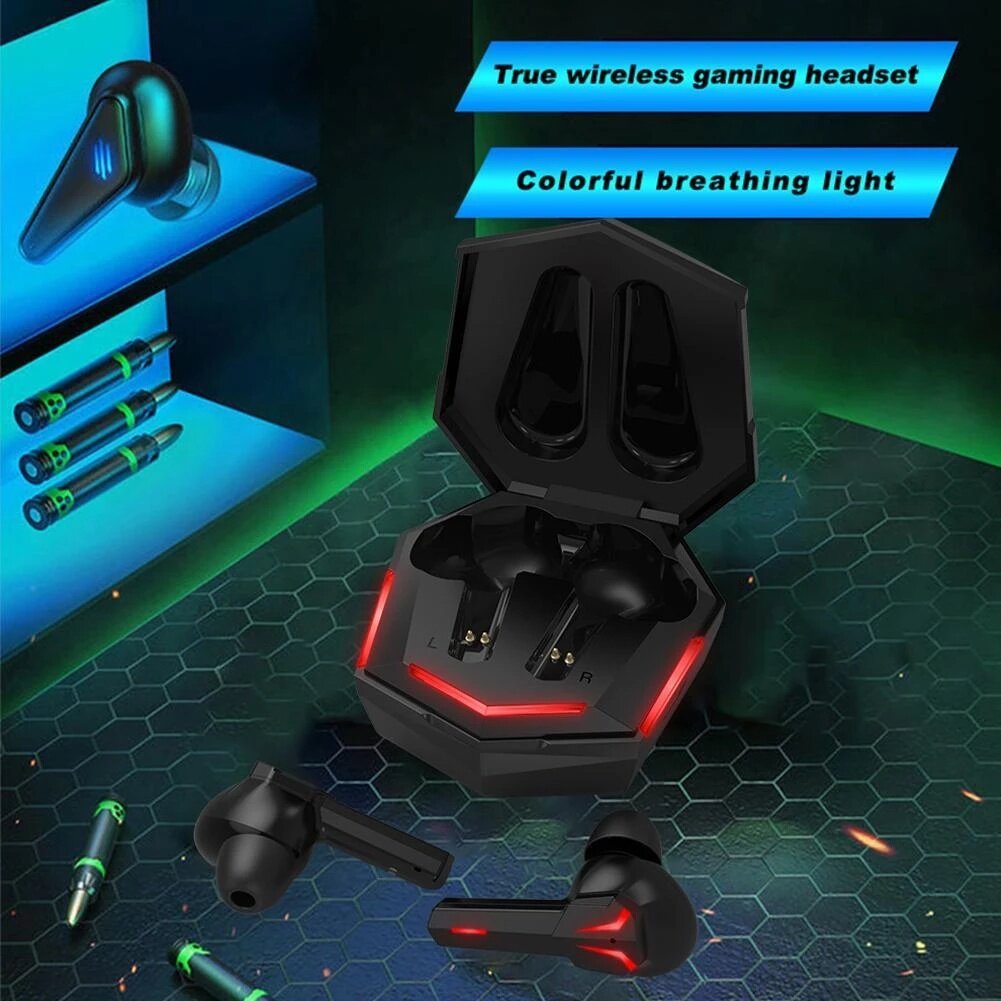 TZUZL Tai nghe bluetooth chơi game Tai nghe Không Dây Gaming Tws Bluetooth 5.2 - Không dây có mic với độ trễ cực thấp