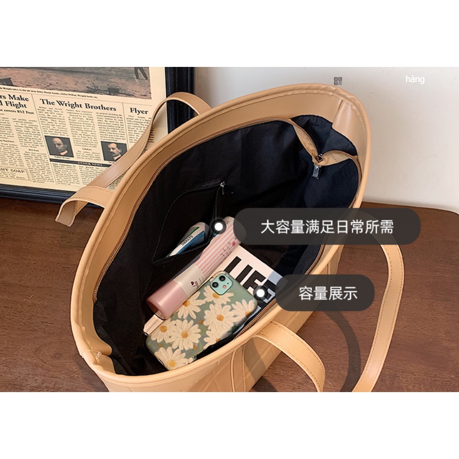 CÓ SẴN MÀU TRẮNG D359 Túi xách bản to kiểu dáng đơn giản khóa kéo trẻ trung./