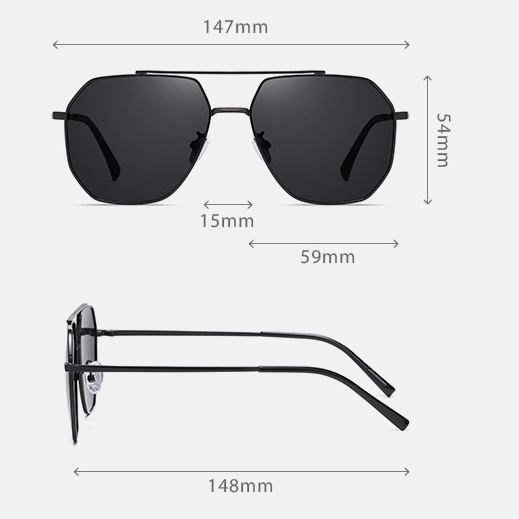 Kính râm phân cực hợp kim Aviator nam nữ 8537