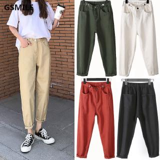 Quần jean nữ lưng cao ống rộng phong cách Hàn Quốc