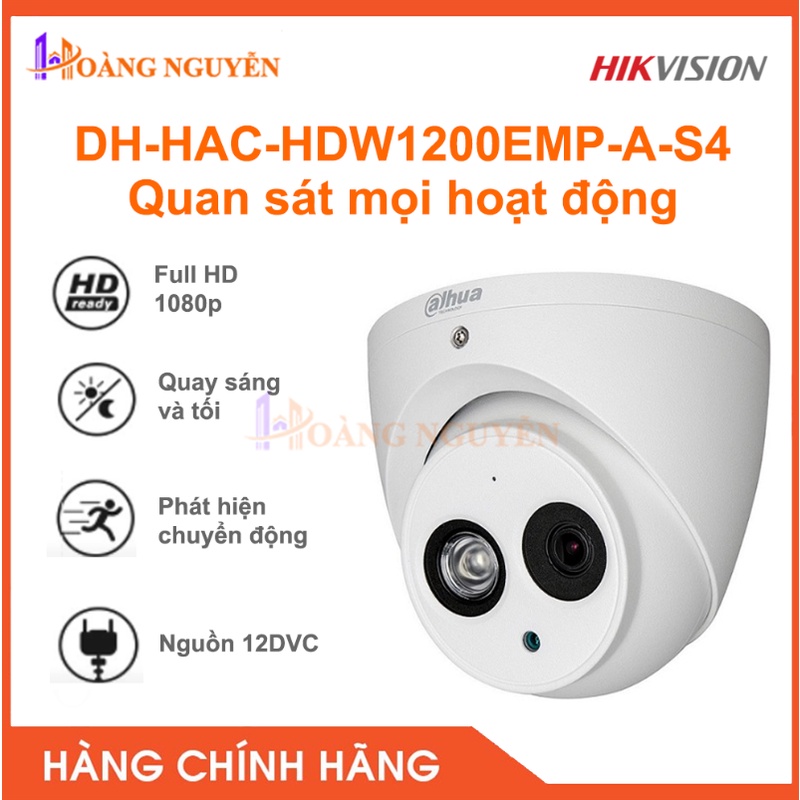 [NHÀ PHÂN PHỐI] Camera Dahua DH-HAC-HDW1200EMP-A-S4 Độ Phân Giải 1080P Full HD - Bảo Hành Chính Hãng 2 Năm