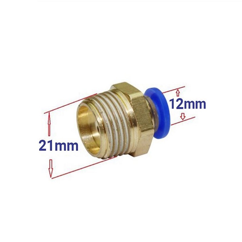 [Sỉ lẻ một giá] Răng ren ngoài RN 21 - Nối dây 8 ly (21 ra 8mm) đồng / RN 21 - Nối dây 10mm / RN 21 - Nối dây 12mm