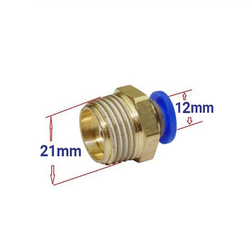 [Sỉ lẻ một giá] Răng ren ngoài RN 21 - Nối dây 8 ly (21 ra 8mm) đồng / RN 21 - Nối dây 10mm / RN 21 - Nối dây 12mm