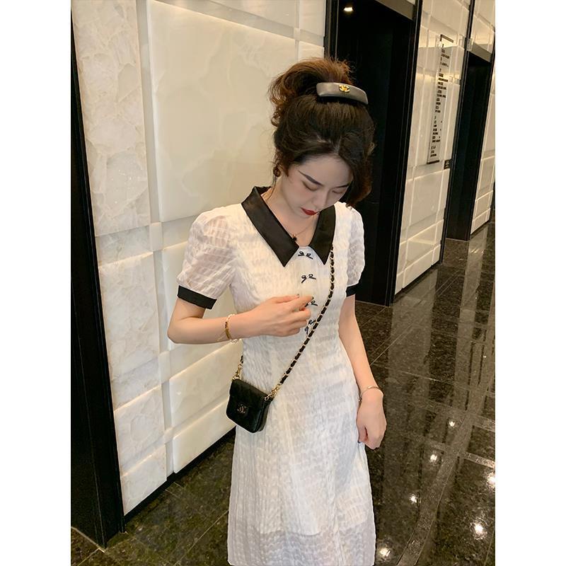 Đầm polo dáng dài ôm eo đính nơ xinh xắn cho nữ