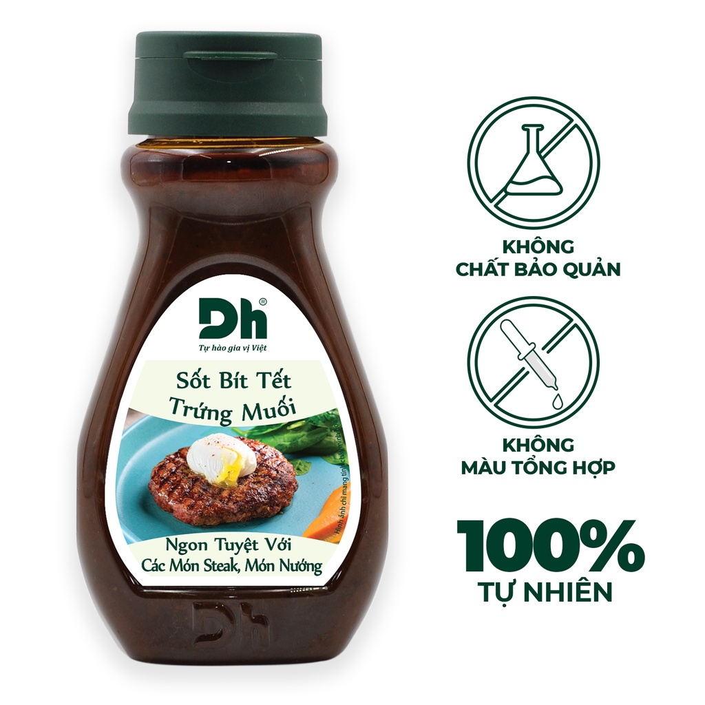 Sốt Bít Tết 200gr Dh Foods - 2 vị tiêu chín và trứng muối - gia vị ướp BBQ, đồ chấm thịt nướng beefsteak