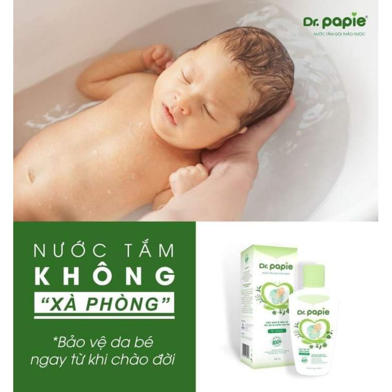 [CHÍNH HÃNG] Nước tắm gội thảo dược DR Papie an toàn cho bé từ 0-3 tuổi date 2024