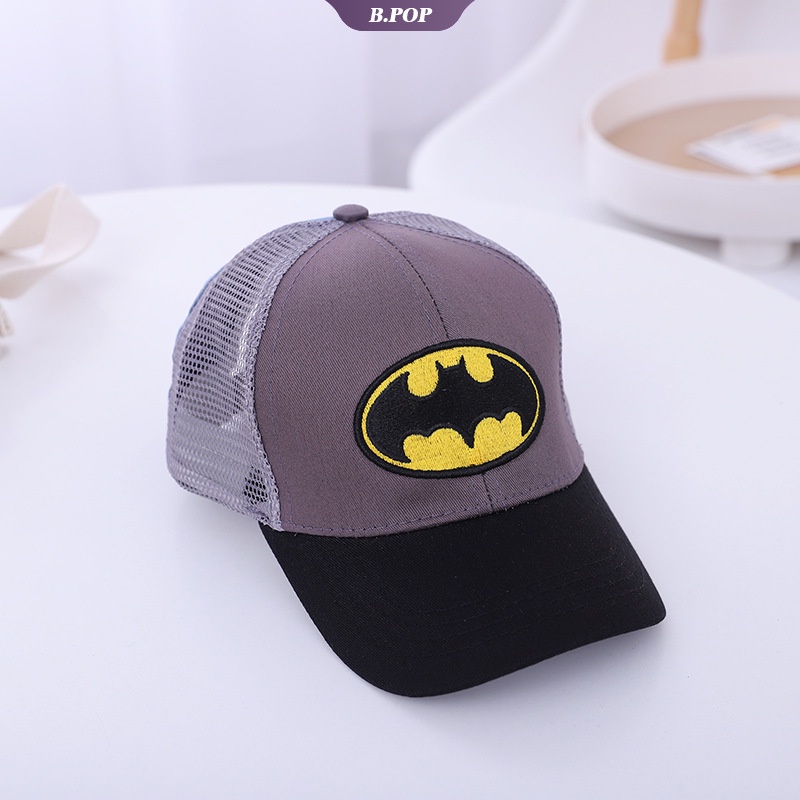 Mũ Lưỡi Trai Phối Lưới Họa Tiết Hoạt Hình Disney Spiderman Batman Mickey Cho Bé 2-8 Tuổi