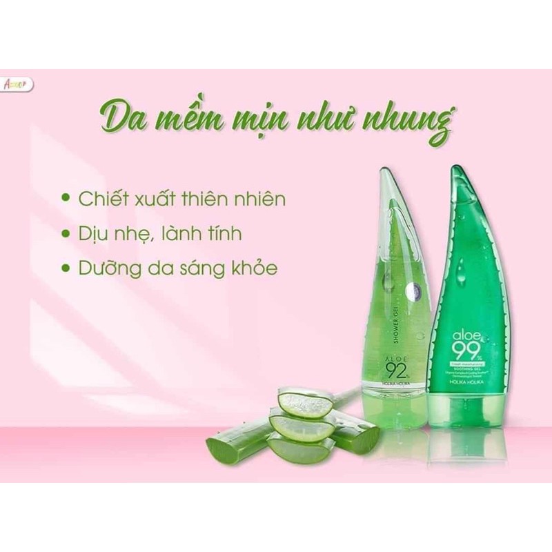 Bộ 3 sản phẩm chăm sóc da mặt và cơ thể Holika Holika chiết xuất lô hội 55ml/chai