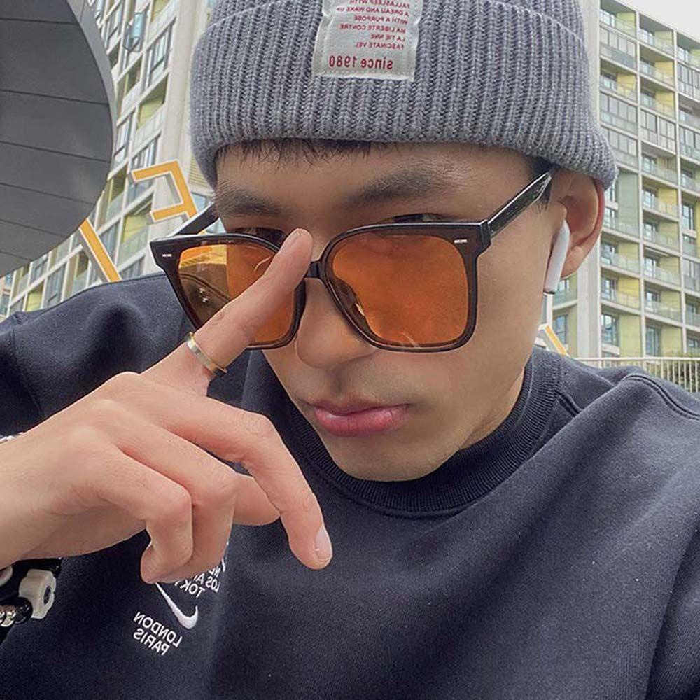 Kính Mát Gọng Vuông Lớn Màu Đen Chống Tia UV400 Phong Cách Vintage