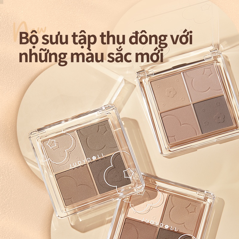Phấn mắt 4 màu judydoll màu trà sữa màu ánh ngọc trai mờ 5.3g