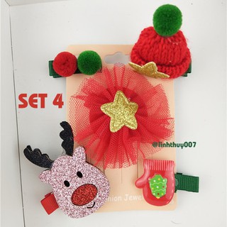 NOEL - Set 5 cặp kẹp tóc Noel siêu đáng yêu đẹp độc (có 4 set để lựa chọn)