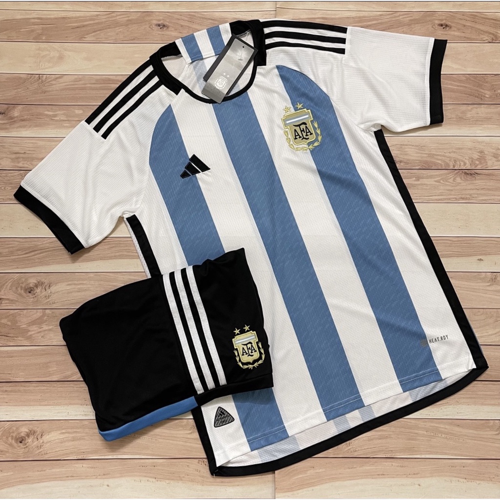 Áo Bóng Đá Đội Tuyển Argentina, Áo Đá Banh Argentina 3 Sao 22/23  -  Chuẩn Mẫu Thi Đấu - Vải Polyester Gai Thái