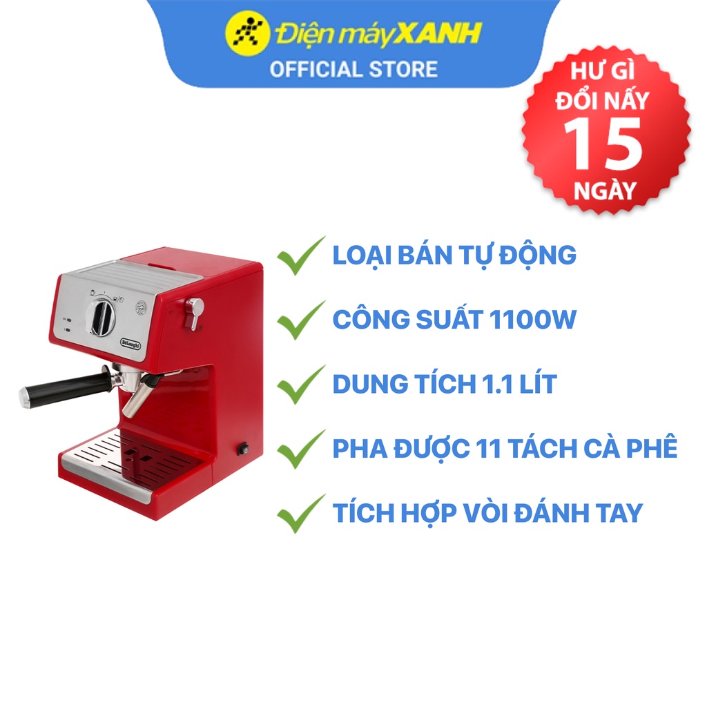 [Mã ELHADEV giảm 4% đơn 300K] Máy Pha Cà Phê Delonghi ECP33.21.R