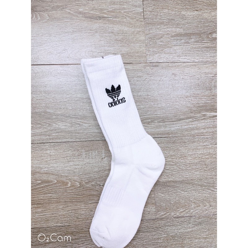 tất vớ adidas cổ cao -có viền chống trơn vớ nam nữ 2 màu đen trắng