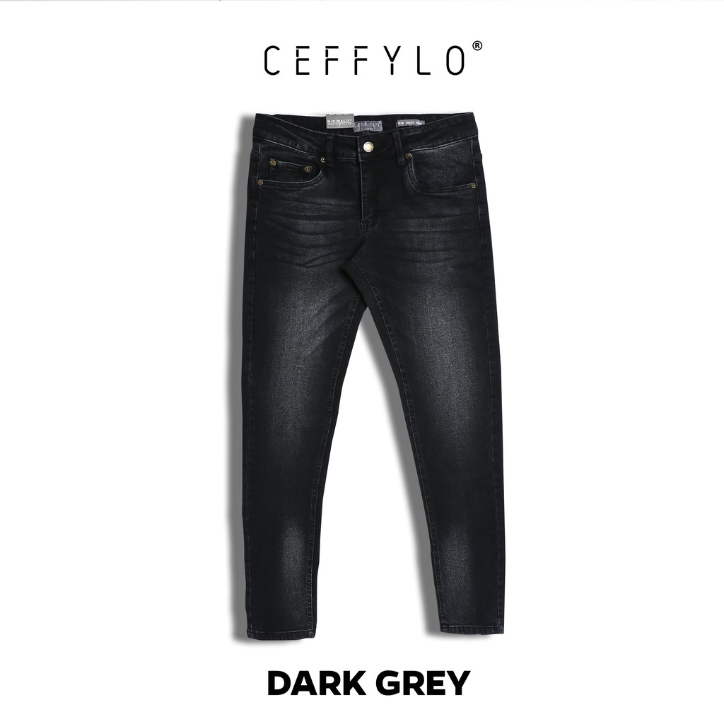 Quần Jeans Nam Trơn Basic CEFFYLO 1 Form Slimfit Chất Vải Cao Cấp Dày Dặn