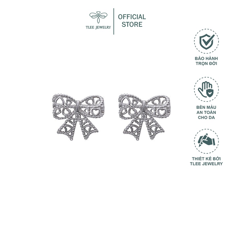 Khuyên tai bạc nữ TLEE nơ đan nữ tính basic TleeJewelry B0171