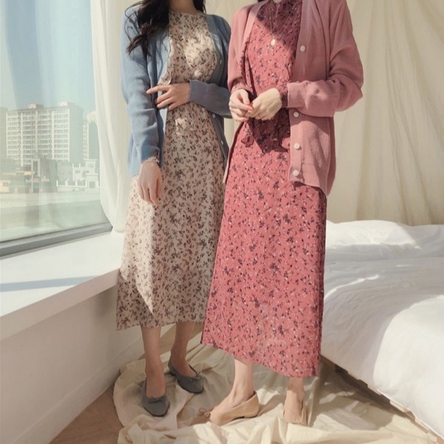 Váy hoa nhí vintage viền bèo Ulzzang🌻 Hàng Quảng Châu | BigBuy360 - bigbuy360.vn