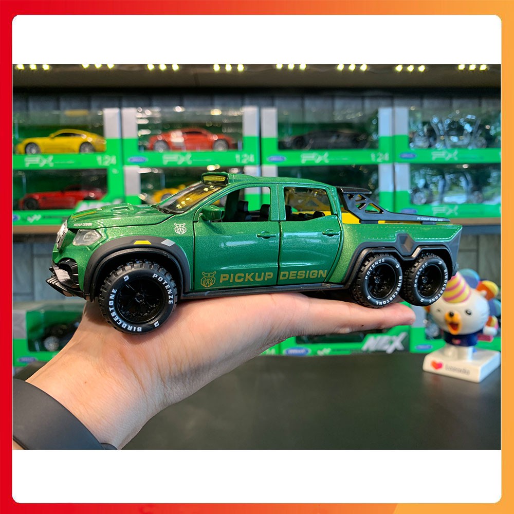 Xe mô hình Mercedes-Benz X-CLASS Exy Monster X 6X6 tỉ lệ 1:28 màu xanh