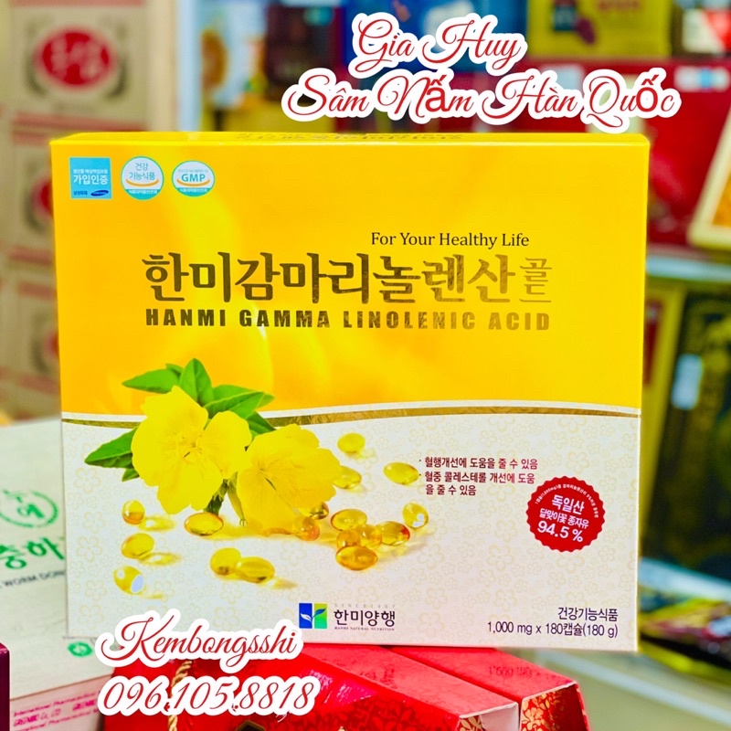 ] Tinh Dầu Hoa Anh Thảo Hanmi Gamma Linolenic Acid Hàn Quốc Cân Bằng Nội Tiết Tố HỘP 180 VIÊN
