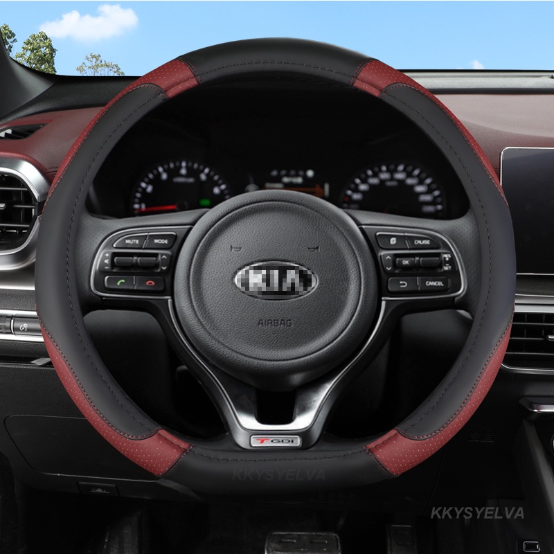 Tấm Da PU Bọc Vô Lăng Xe Hơi Kia Picanto Sorento Forte Cerato Rio Soul K2 K3
