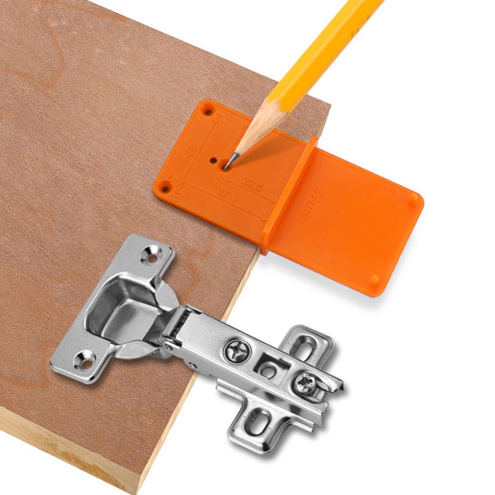 Bộ Dụng Cụ Định Vị Đục Lỗ Bản Lề/Lắp Lề Bằng Nhựa ABS DIY Cho Chế Tác Gỗ