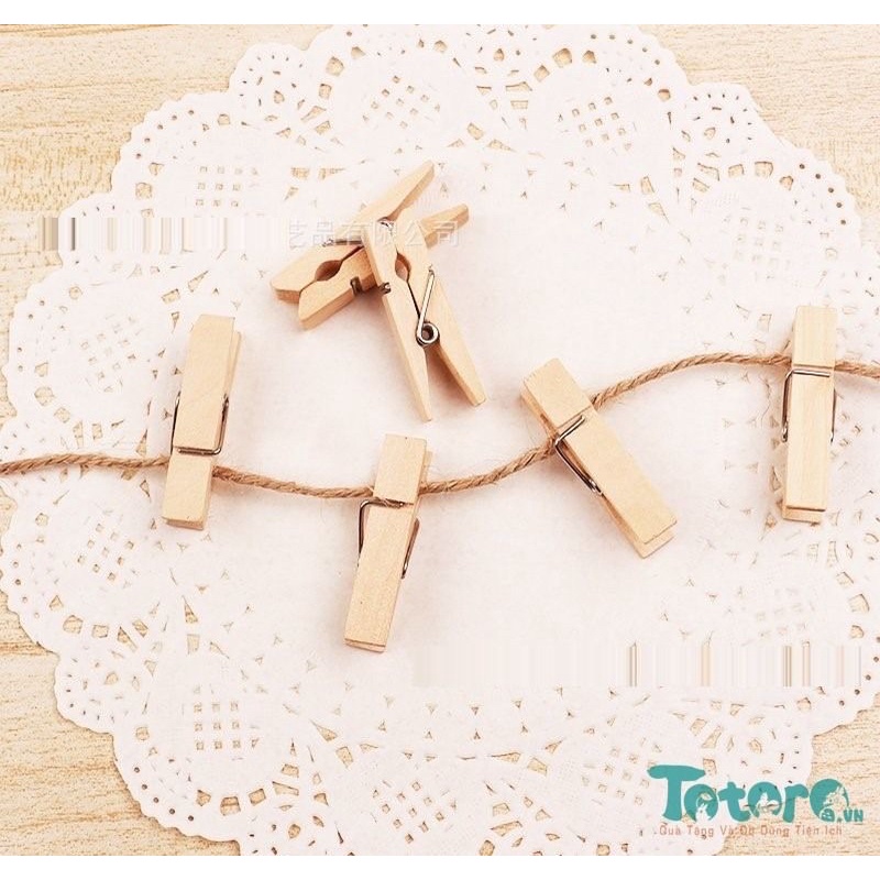Combo 10 Kẹp gỗ treo ảnh hoạt hình cute, trái tim đủ màu sắc