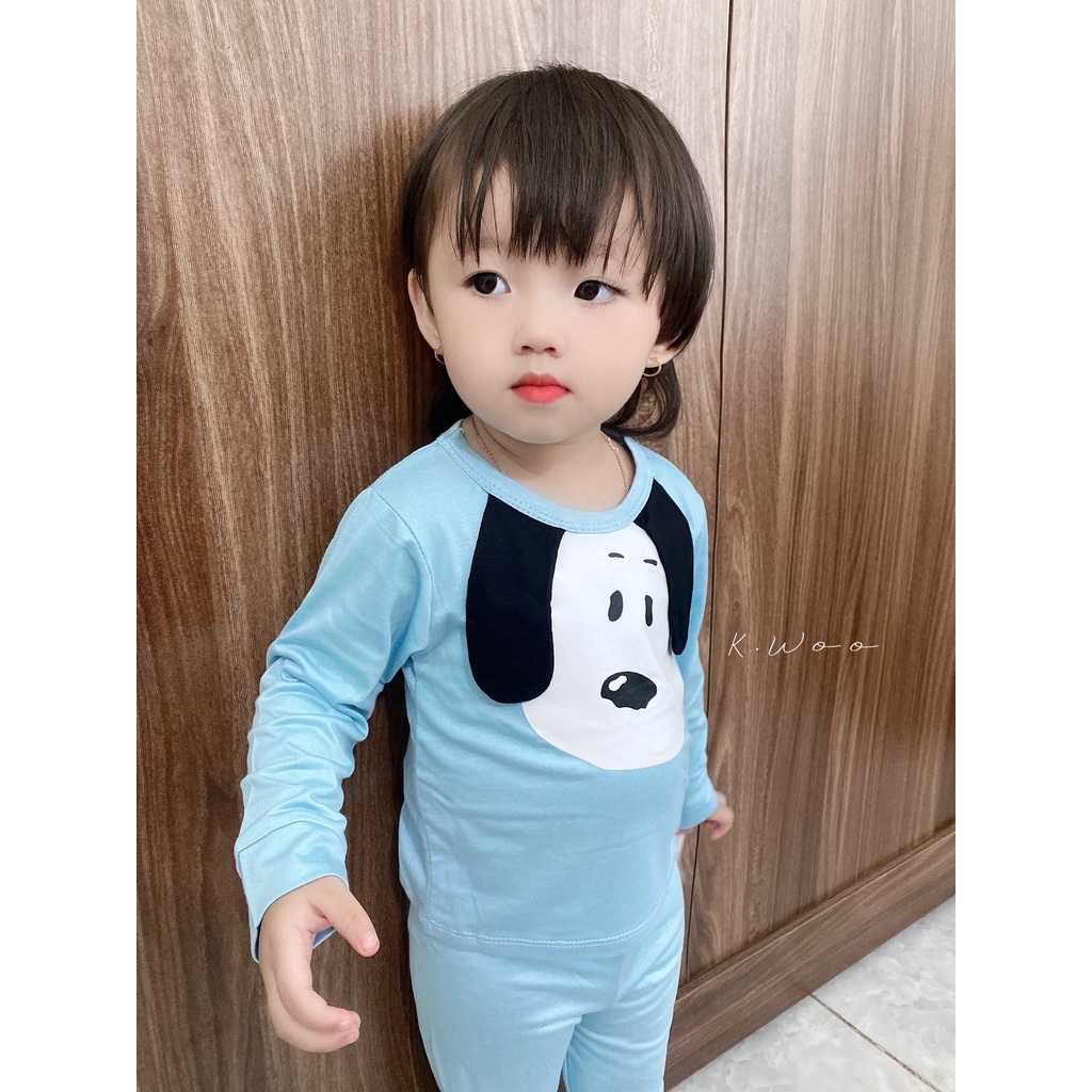 [SALE] Đồ bộ dài tay chất thun lạnh phiên bản Snoopy cực đẹp thu đông bé trai bé gái (QATE380)