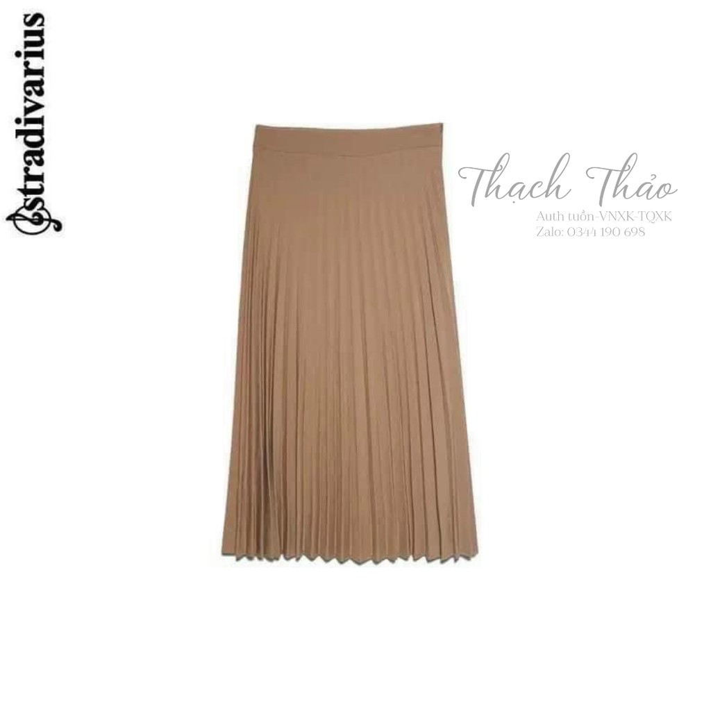 [STRADIVARIUS] TRI ÂN KHÁCH CHÂN VÁY XẾP LY STRA FULL TÚI GIẤY MÀU NÂU | BigBuy360 - bigbuy360.vn